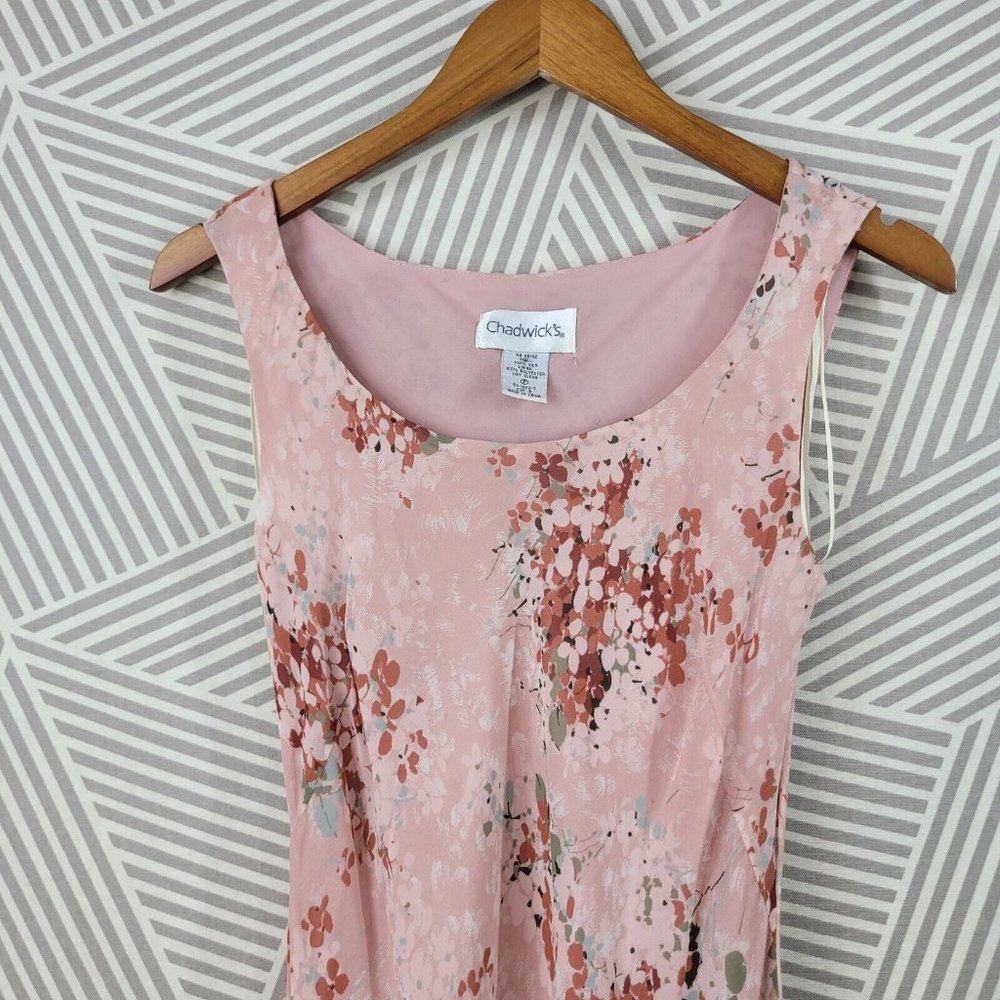 Vintage 90s size 8 Layered slip Dress Event Silk Chiffon Beaded Floral Maxi Long - Picture 3 of 7